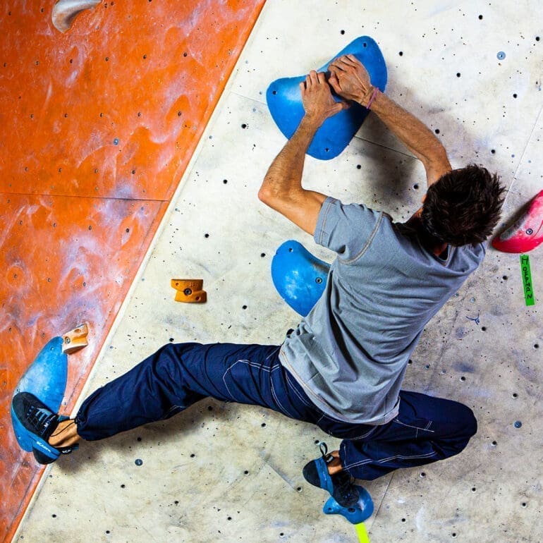 Pantalon Sportif homme bleu marine JIMMY Monvic pour bouldering