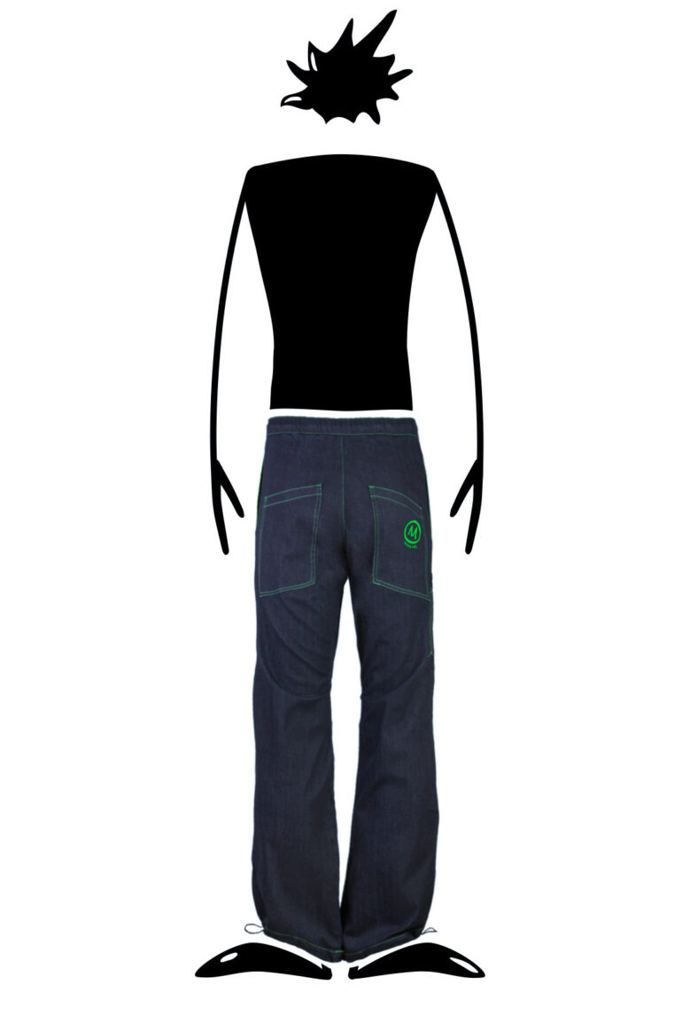 Jeans homme coutures en contraste vert GERONIMO Monvic denim pour escalade