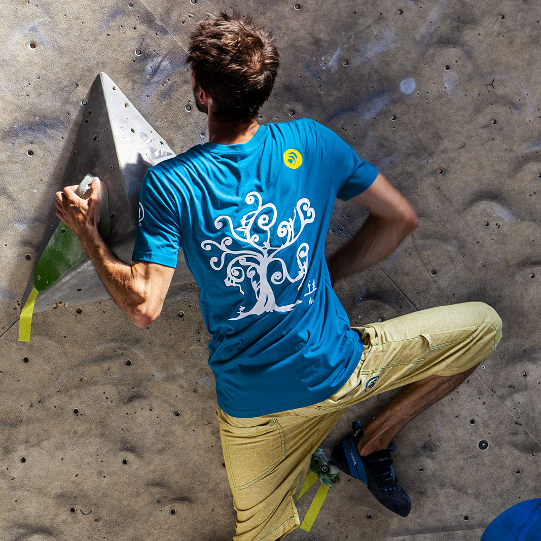 t-shirt uomo cotone organico HASH ORGANIC Monvic climbing