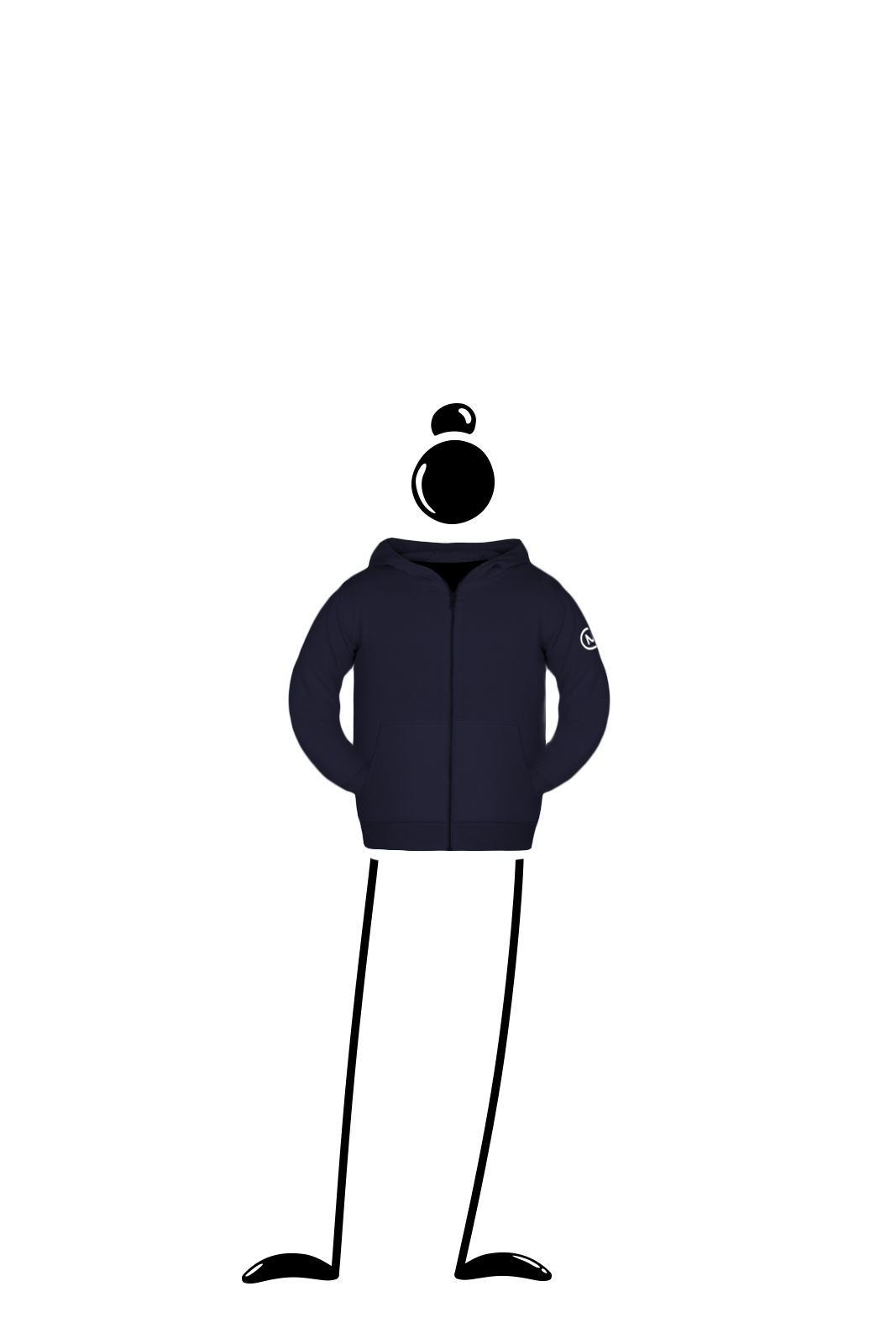Hoodie kids with zip blue navy LOLA Monvic horses
