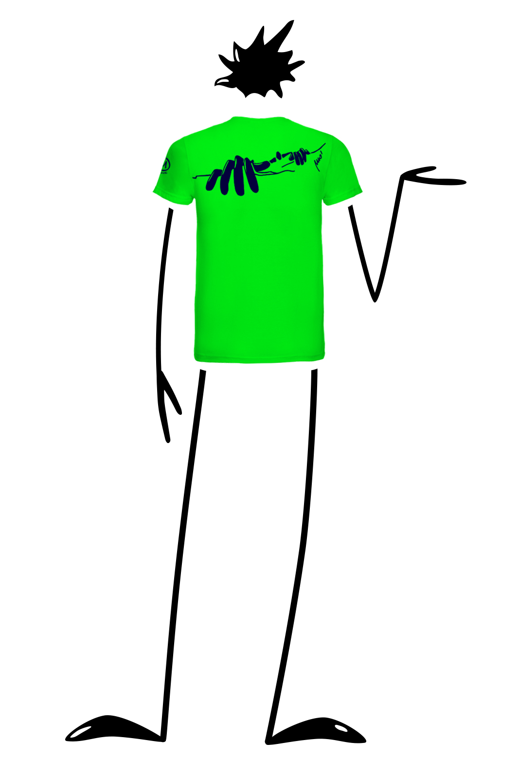 t-shirt arrampicata uomo HASH NEON Monvic Manone verde retro