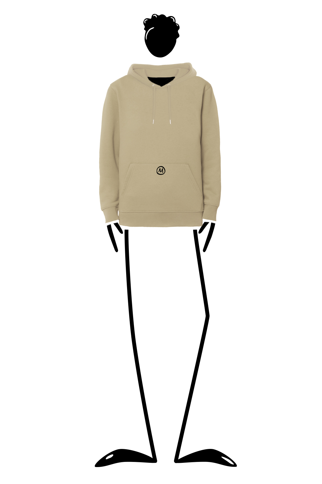 Hoodie men sand unisex NAVAJO ORGANIC Monvic