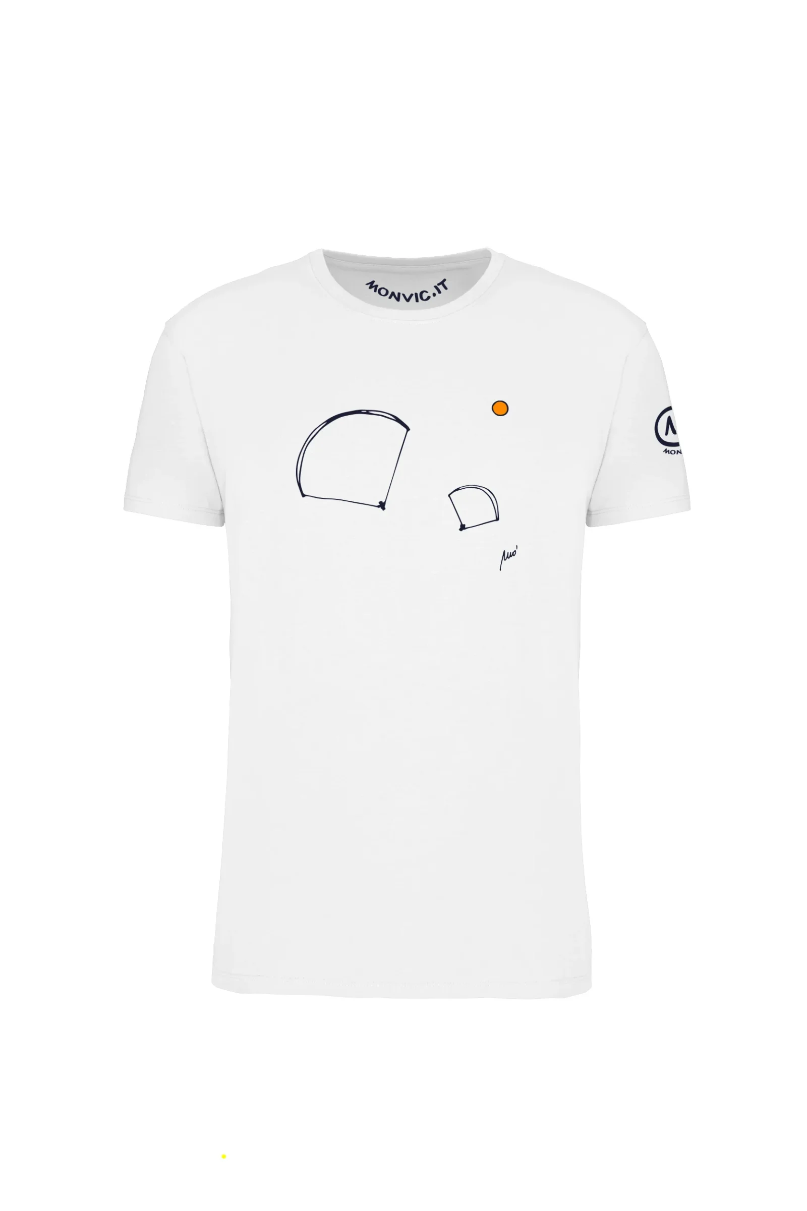 WINGS - white paragliding t-shirt - men - organic cotton - HASH MONVIC