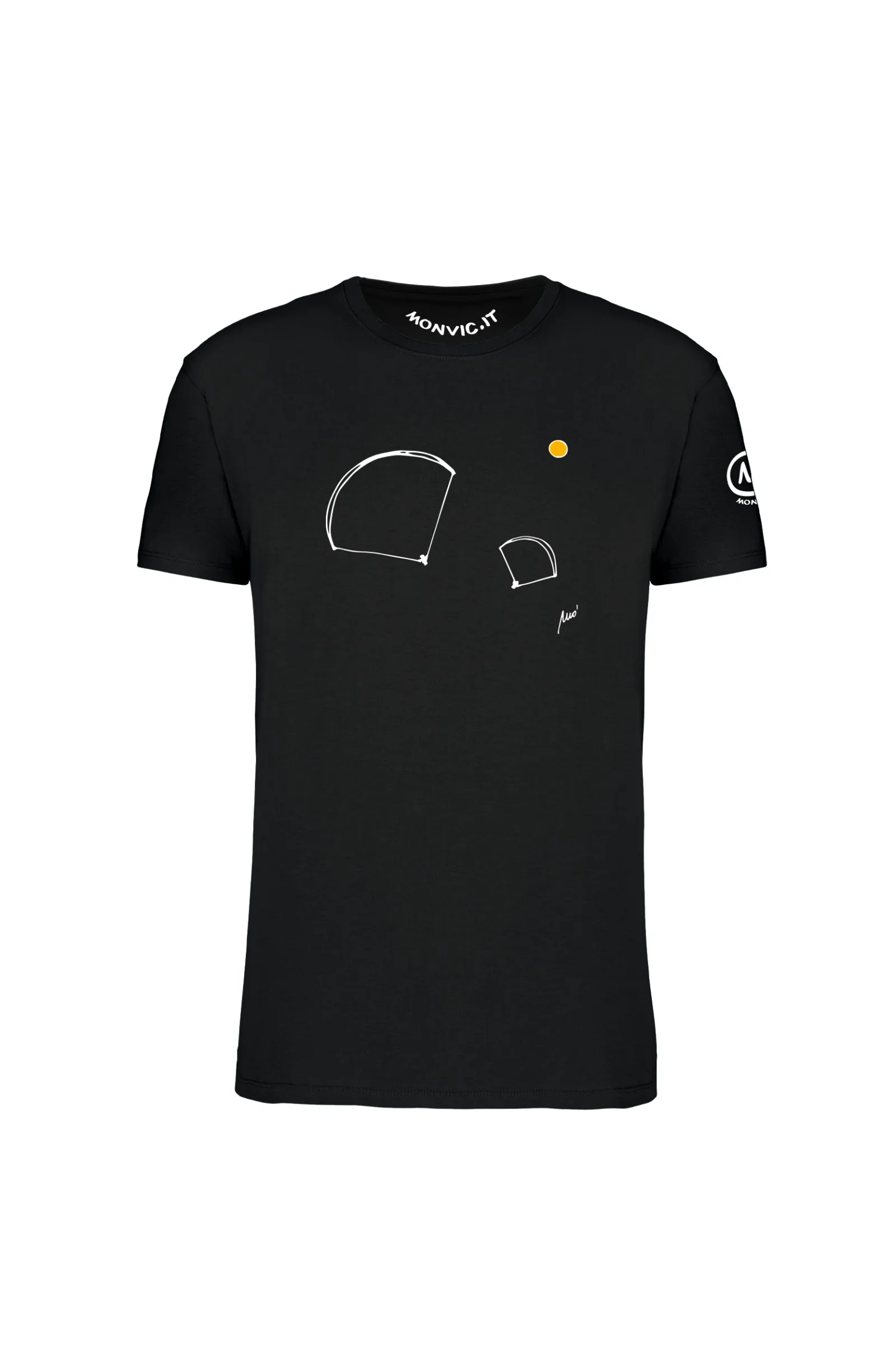 WINGS - black paragliding t-shirt - men - organic cotton - HASH MONVIC