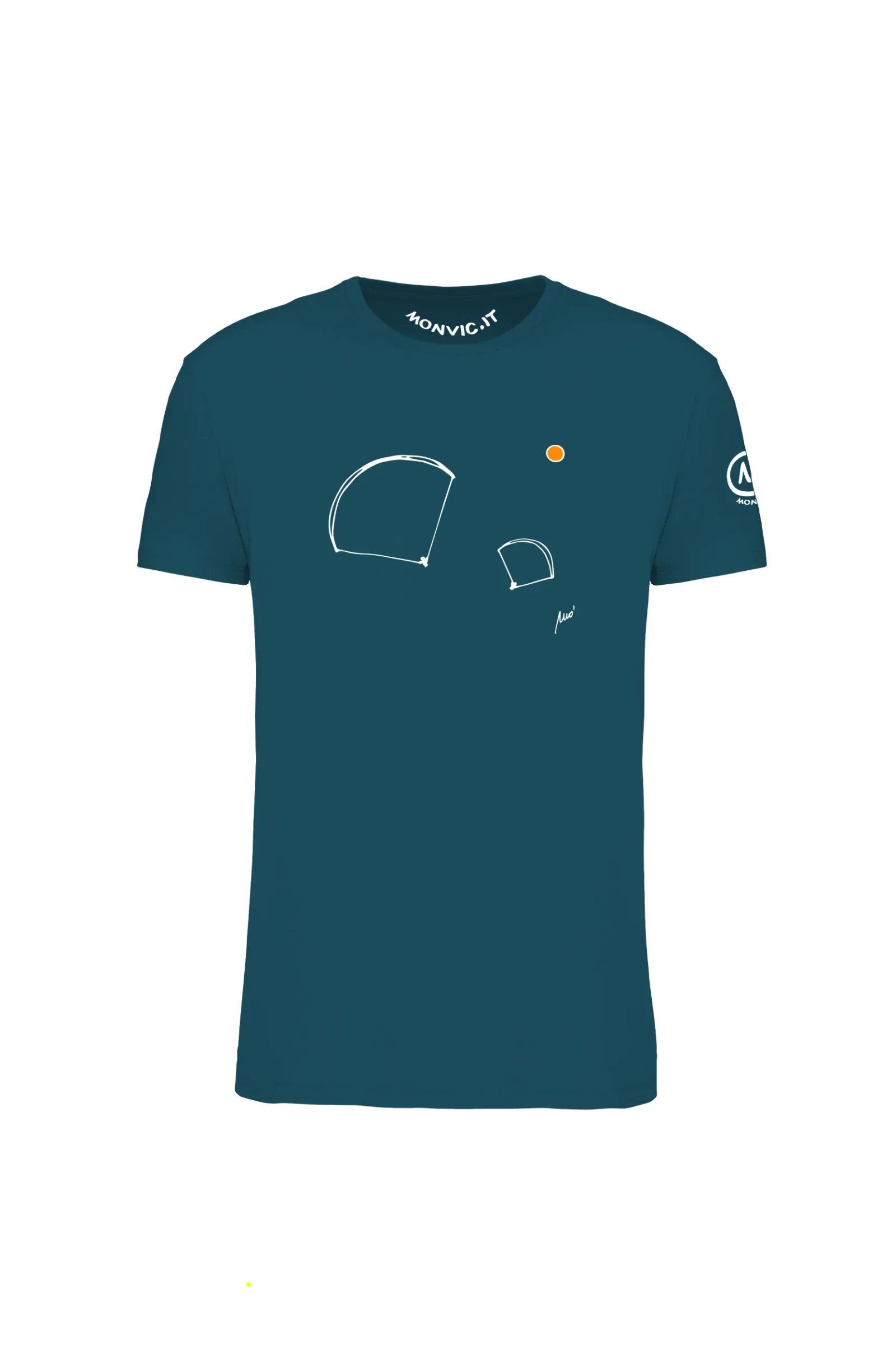 WINGS - petrol blue paragliding t-shirt - men - organic cotton - HASH MONVIC