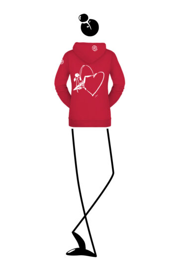 hoodie woman full zip red FEDRA SOFT Monvic