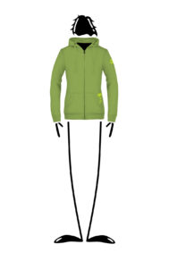 felpa donna con cappuccio e zip lime FEDRA SOFT Monvic