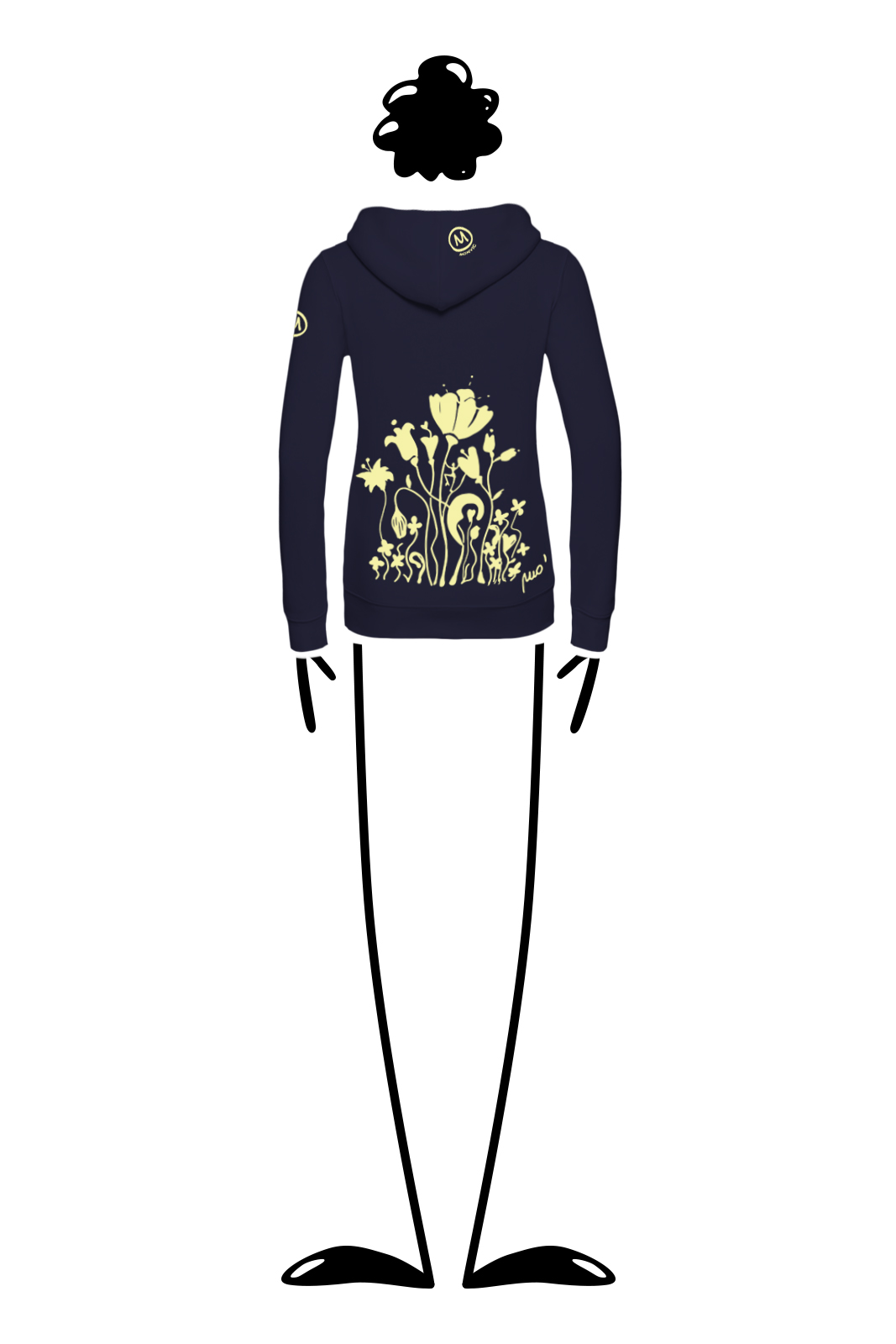 sweat à capuche femme bleu marine FEDRA ZIP Monvic