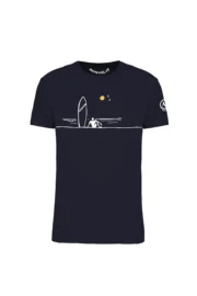 t-shirt SURF uomo - cotone organico blu navy - HASH MONVIC