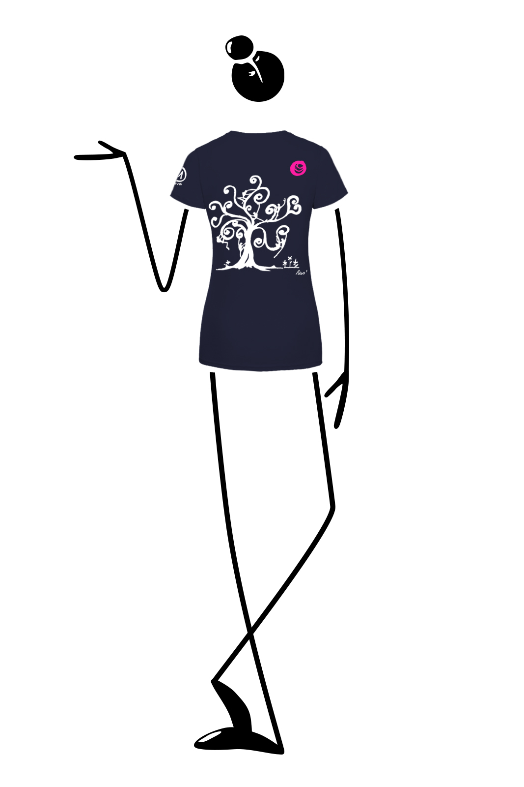 t-shirt donna blu navy SHARON Monvic