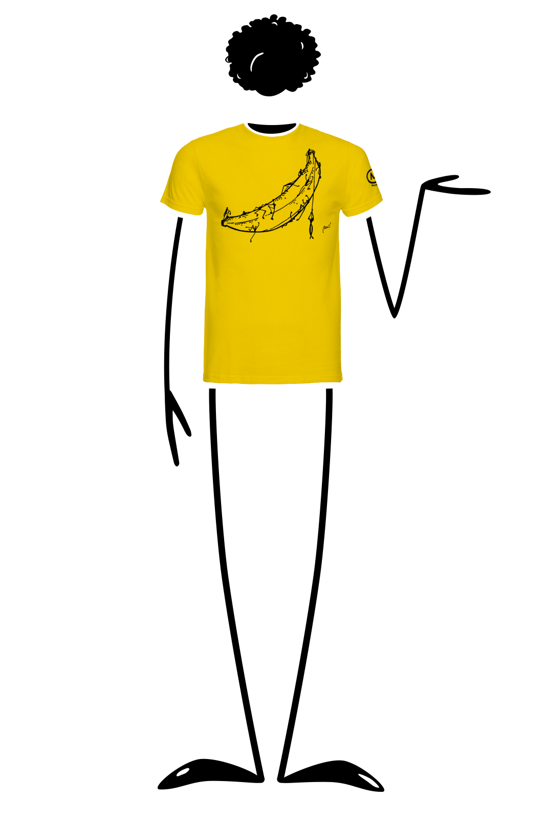 t-shirt man HASH Monvic yellow banana