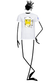 t-shirt uomo bianca HASH Monvic birra
