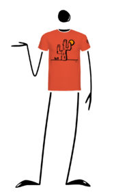 t-shirt men orange HASH Monvic