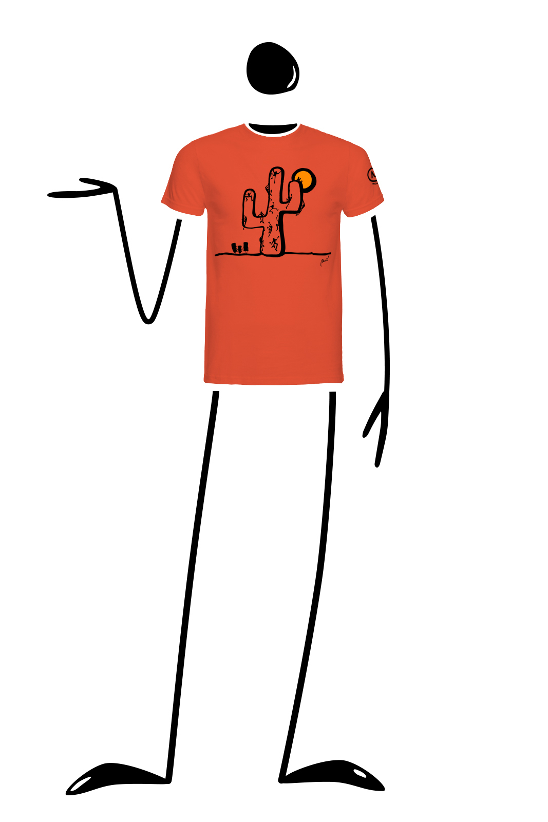 t-shirt homme orange HASH Monvic
