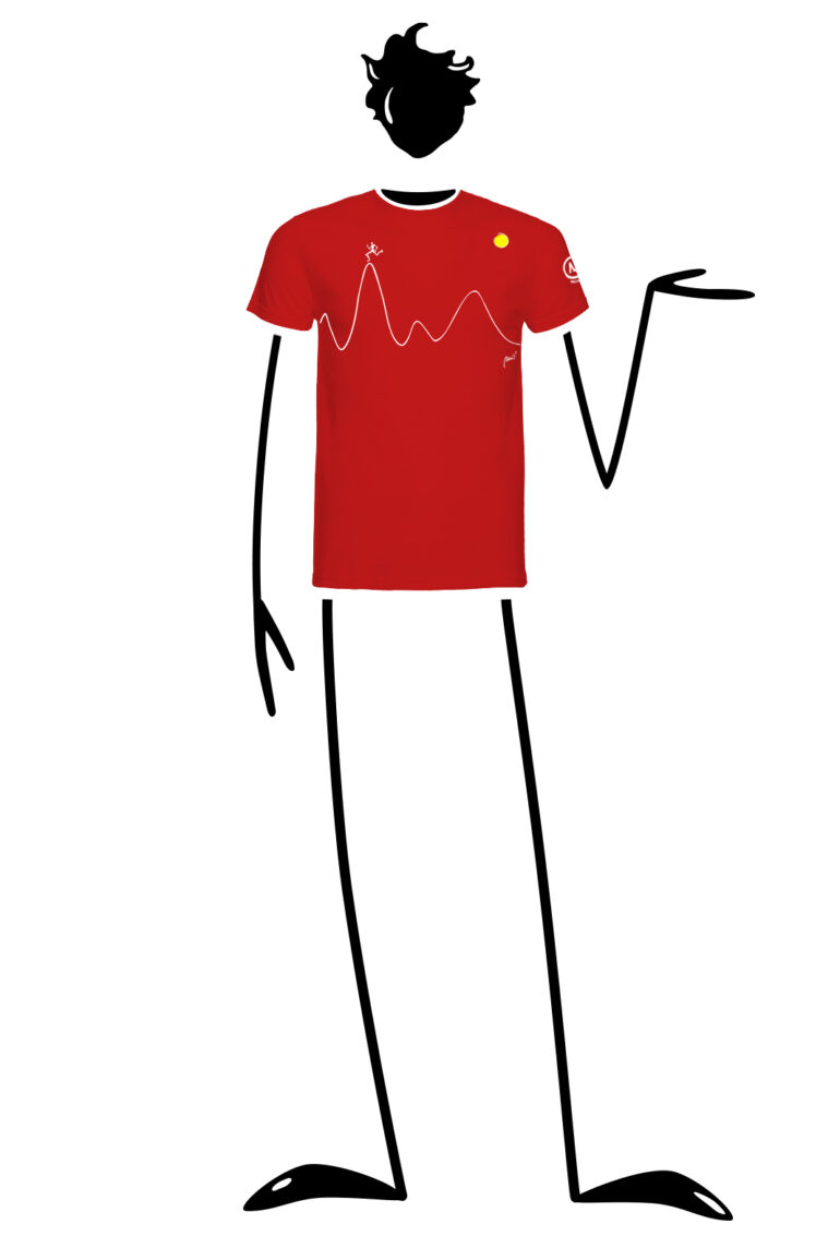 t-shirt uomo rossa HASH Monvic running