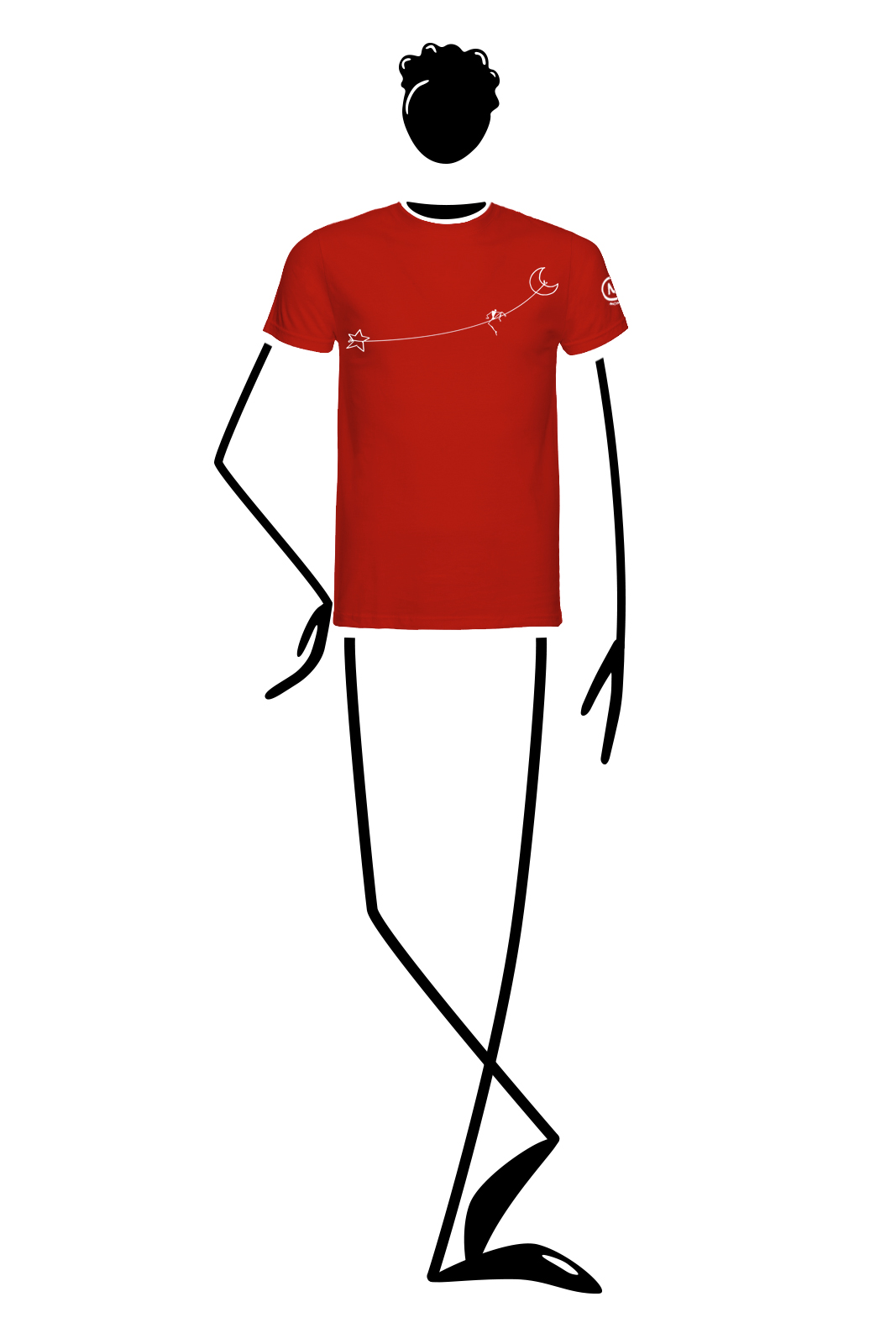 t-shirt uomo rossa HASH Monvic slackline