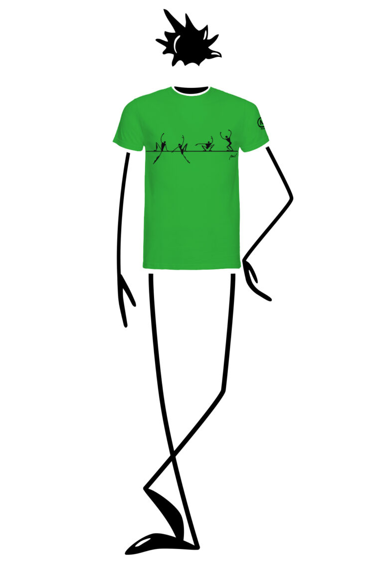 t-shirt uomo verde mela HASH Monvic slackline