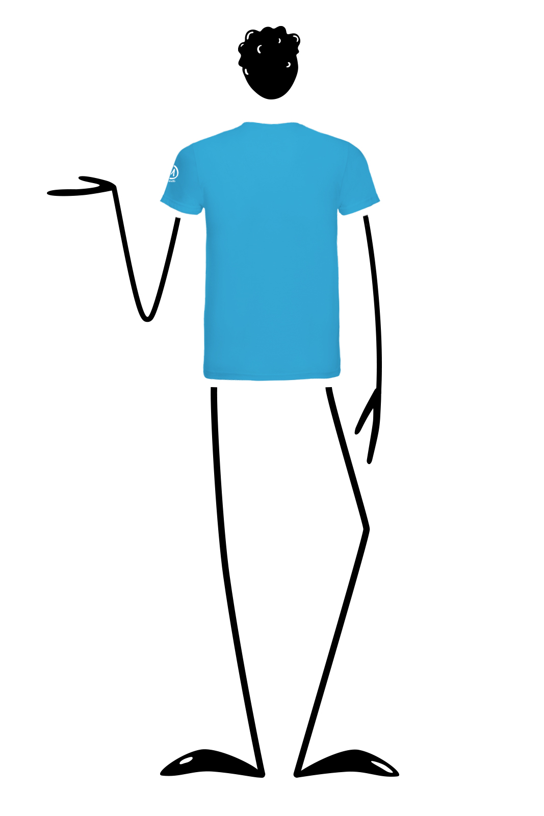 t-shirt men light blue HASH Monvic