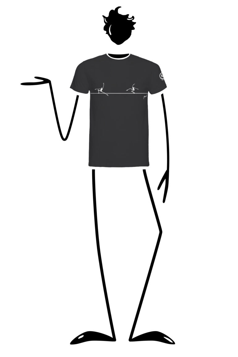 t-shirt uomo grigio carbonio HASH VINTAGE Monvic slackline