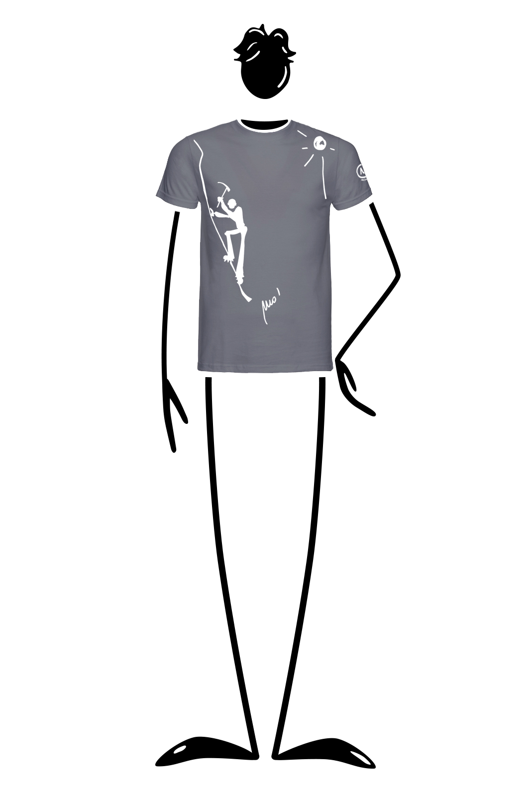 t-shirt men grey HASH VINTAGE Monvic