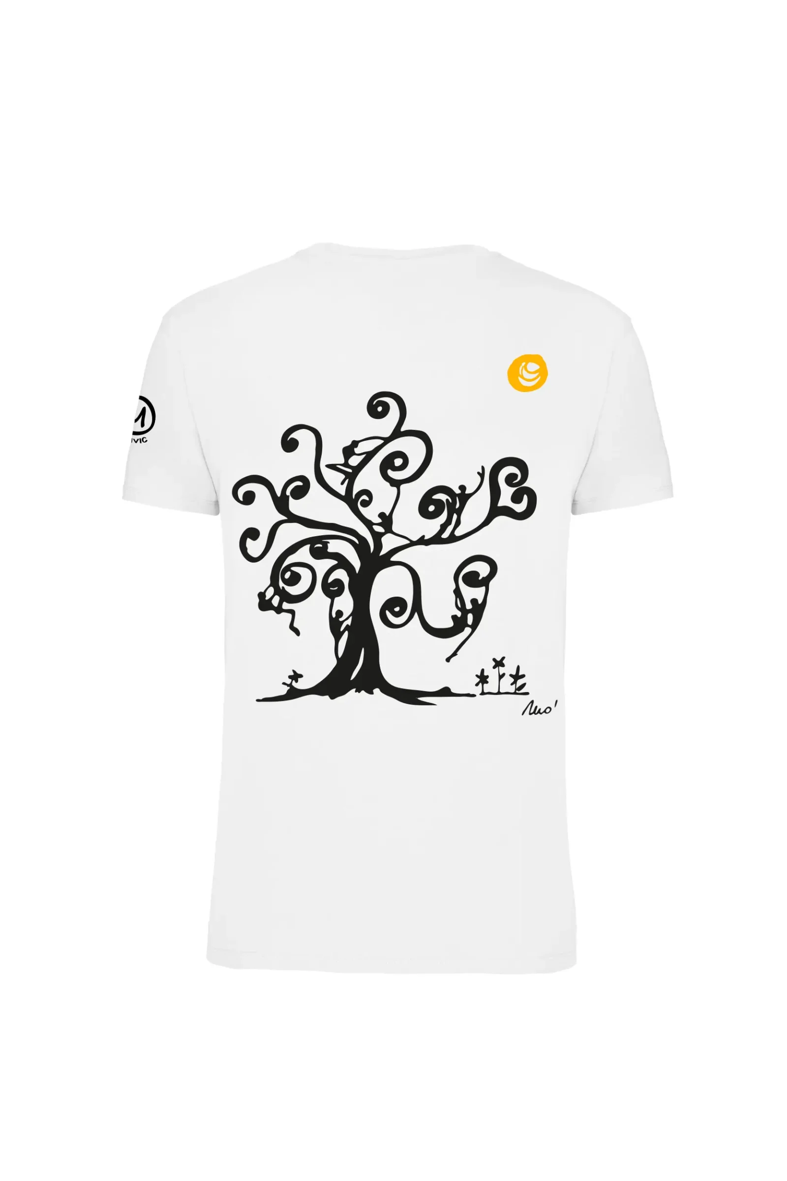 Men's climbing t-shirt - white cotton - "Tree" HASH MONVIC