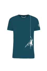 T-shirt arrampicata uomo in cotone organico verde petrolio GERD - Monvic HASH