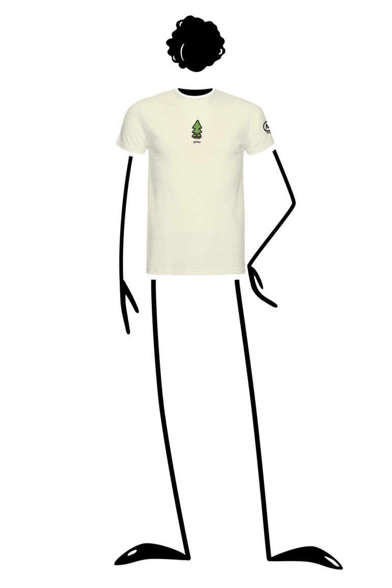 t-shirt man organic cotton cream HASH ORGANIC Monvic Christmas present