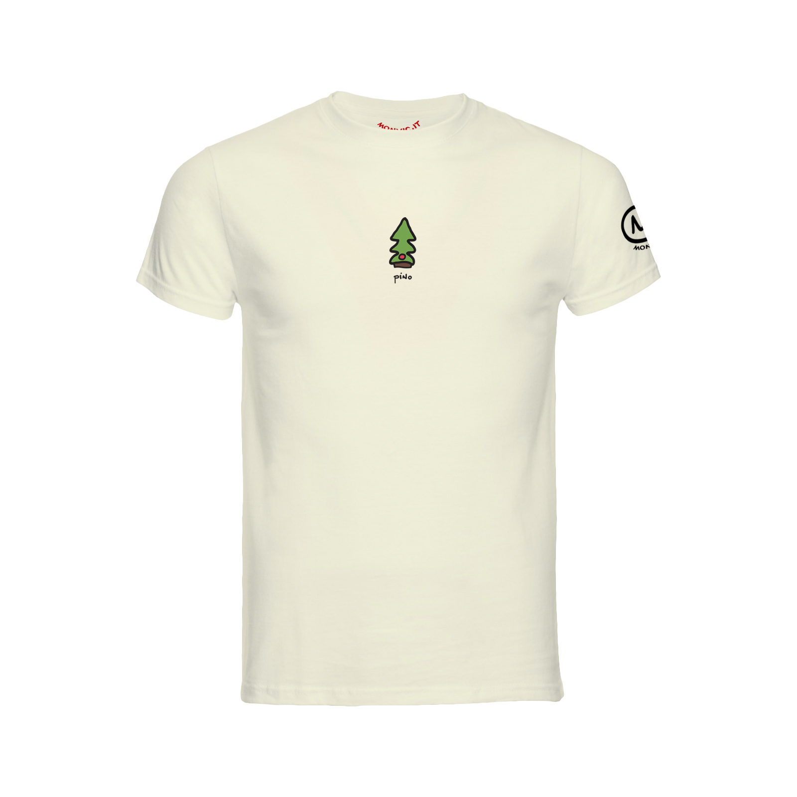 t-shirt uomo crema HASH ORGANIC Monvic pino Natale