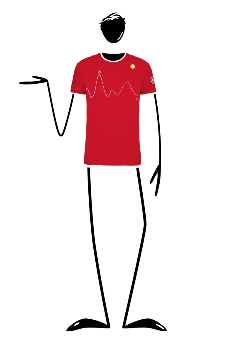 Red men's T-shirt with "Pablo" running graphics - Monvic HASH