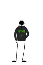 Sweat à capuche Enfant noir planche à roulette LOLA Monvic