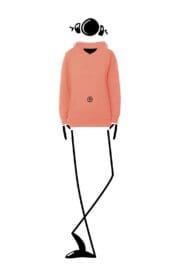 Sweat à capuche unisexe orange femme NAVAJO ORGANIC coton