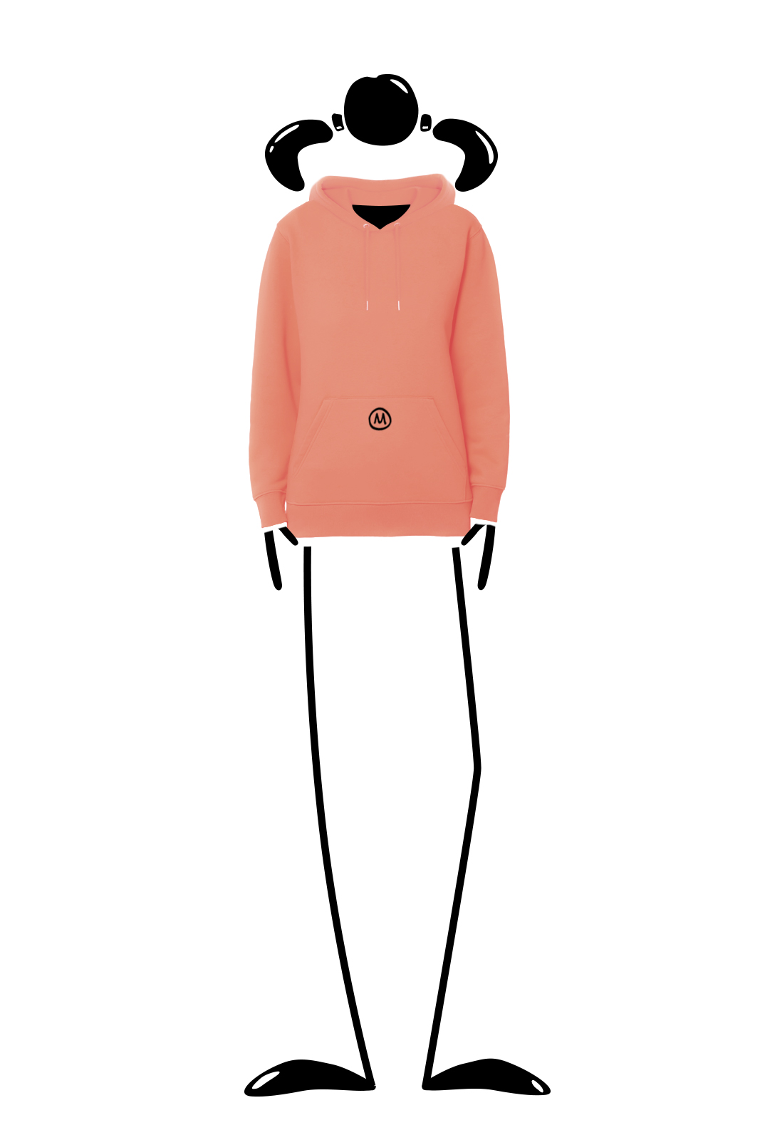 Hoodie women orange unisex NAVAJO ORGANIC Monvic climbing