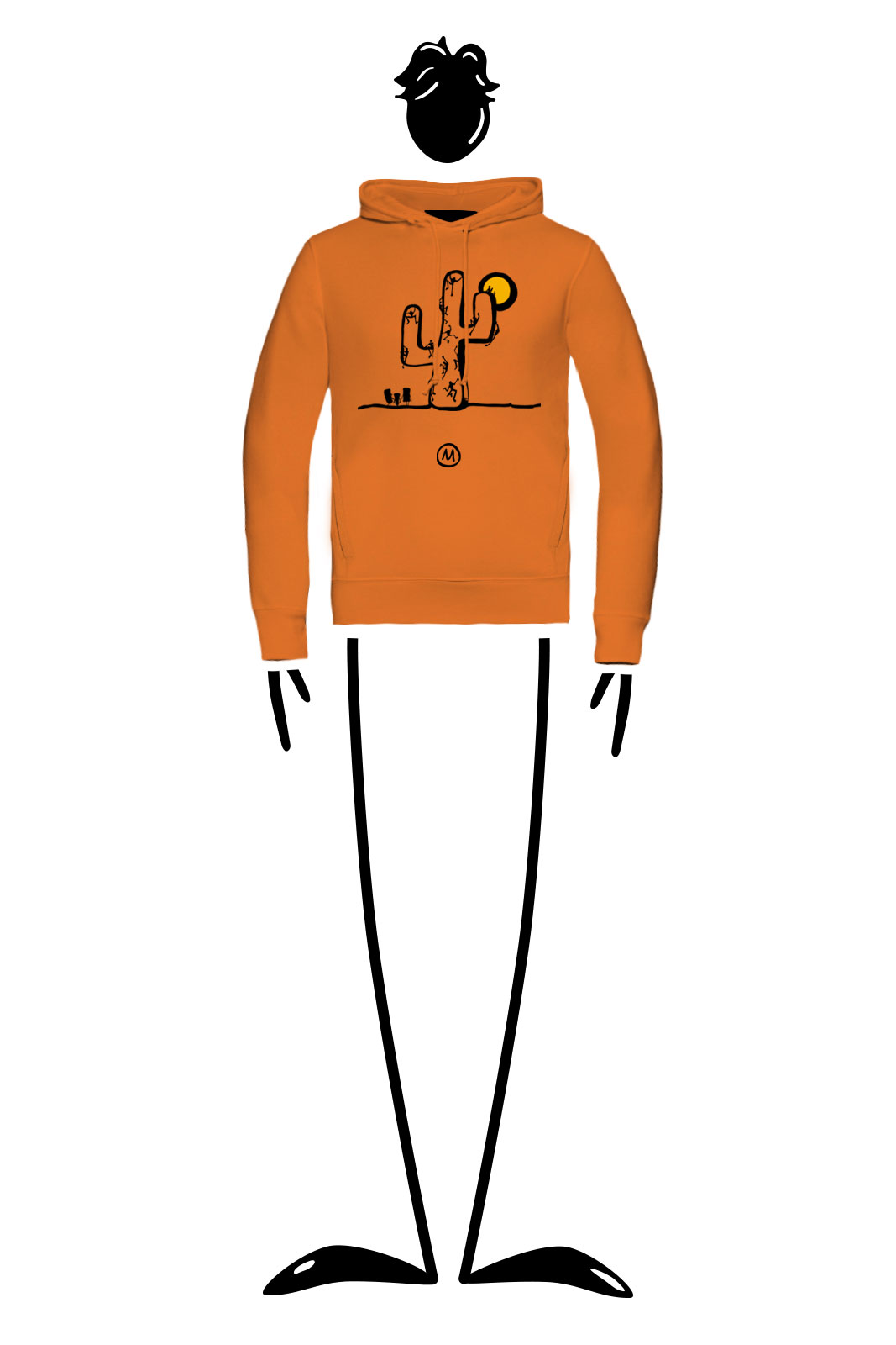 Sweat à capuche unisexe orange NAVAJO Monvic cactus