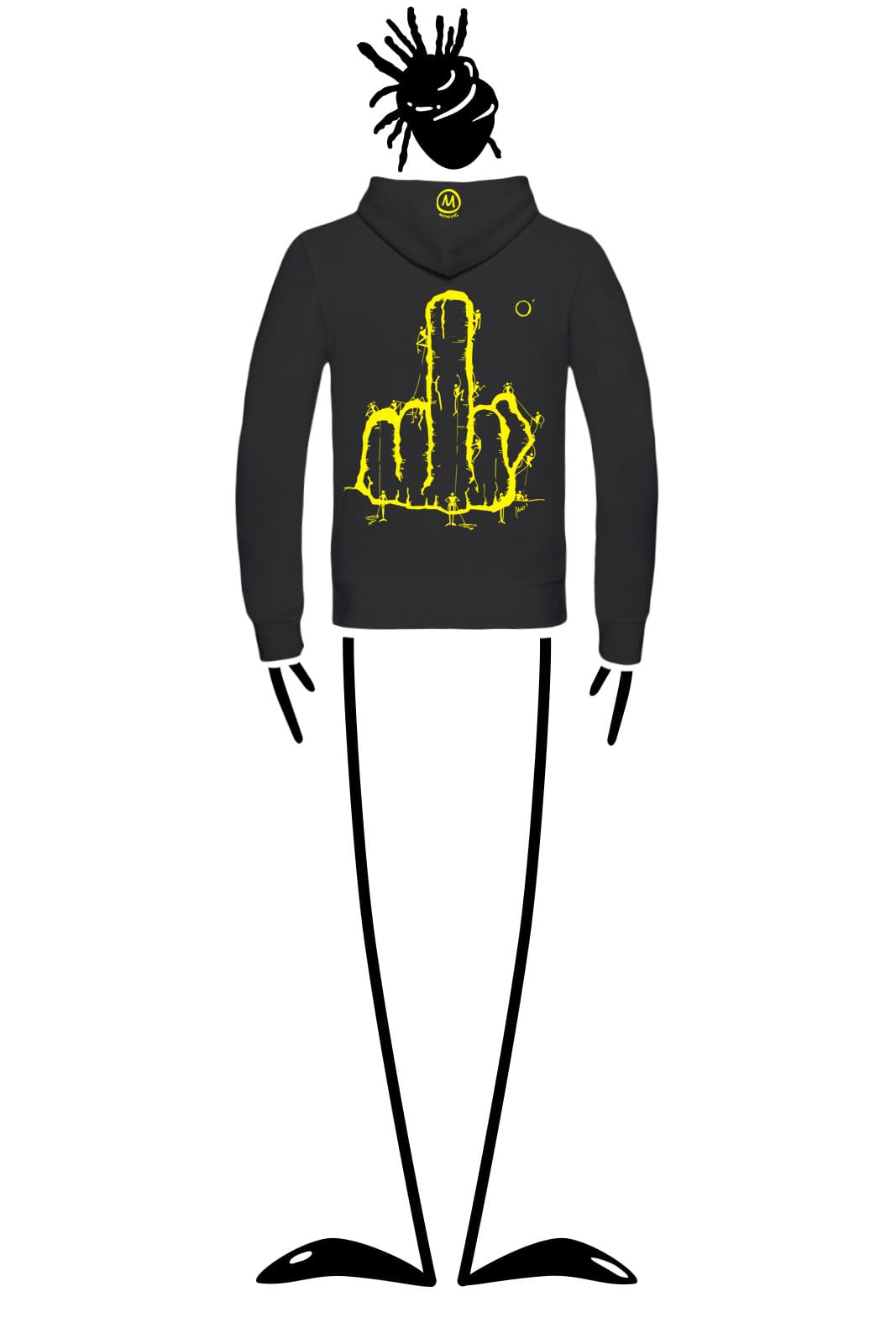 Hoodie unisex black NAVAJO Monvic Fuck the System Hoodie unisex black NAVAJO Monvic Fuck the System