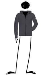 Hoodie unisex with zip carbon NAVAJO ZIP Monvic Banana