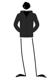 Hoodie unisex with zip black NAVAJO ZIP Monvic