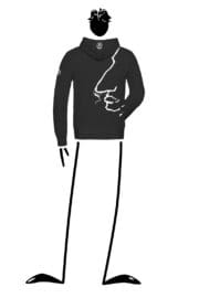 Sweat à capuche unisexe noir NAVAJO ZIP