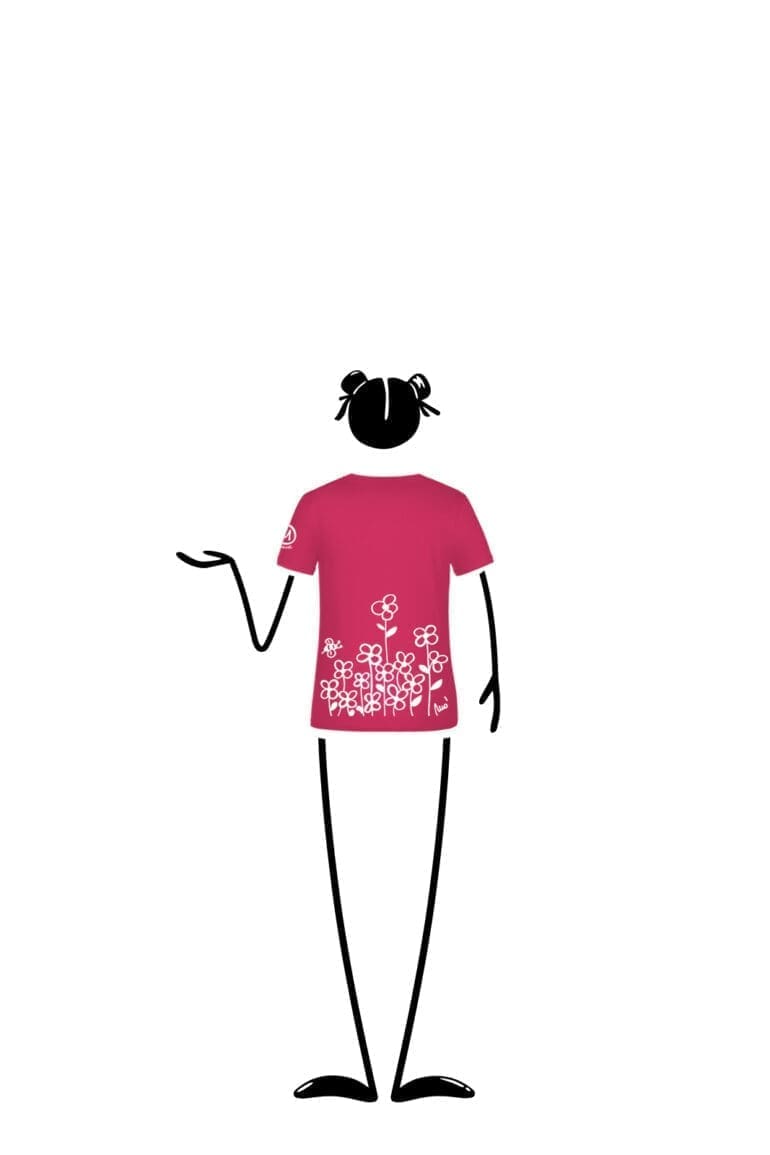 t-shirt bambina fuchsia TATA Monvic fiorellini