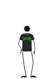 t-shirt bambino nera TATA Monvic skateboard