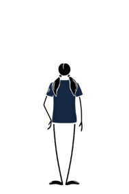 t-shirt bambina blu navy TATA Monvic skate