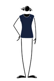 women short sleeved cotton t-shirt blue navy FATONA Monvic Lully