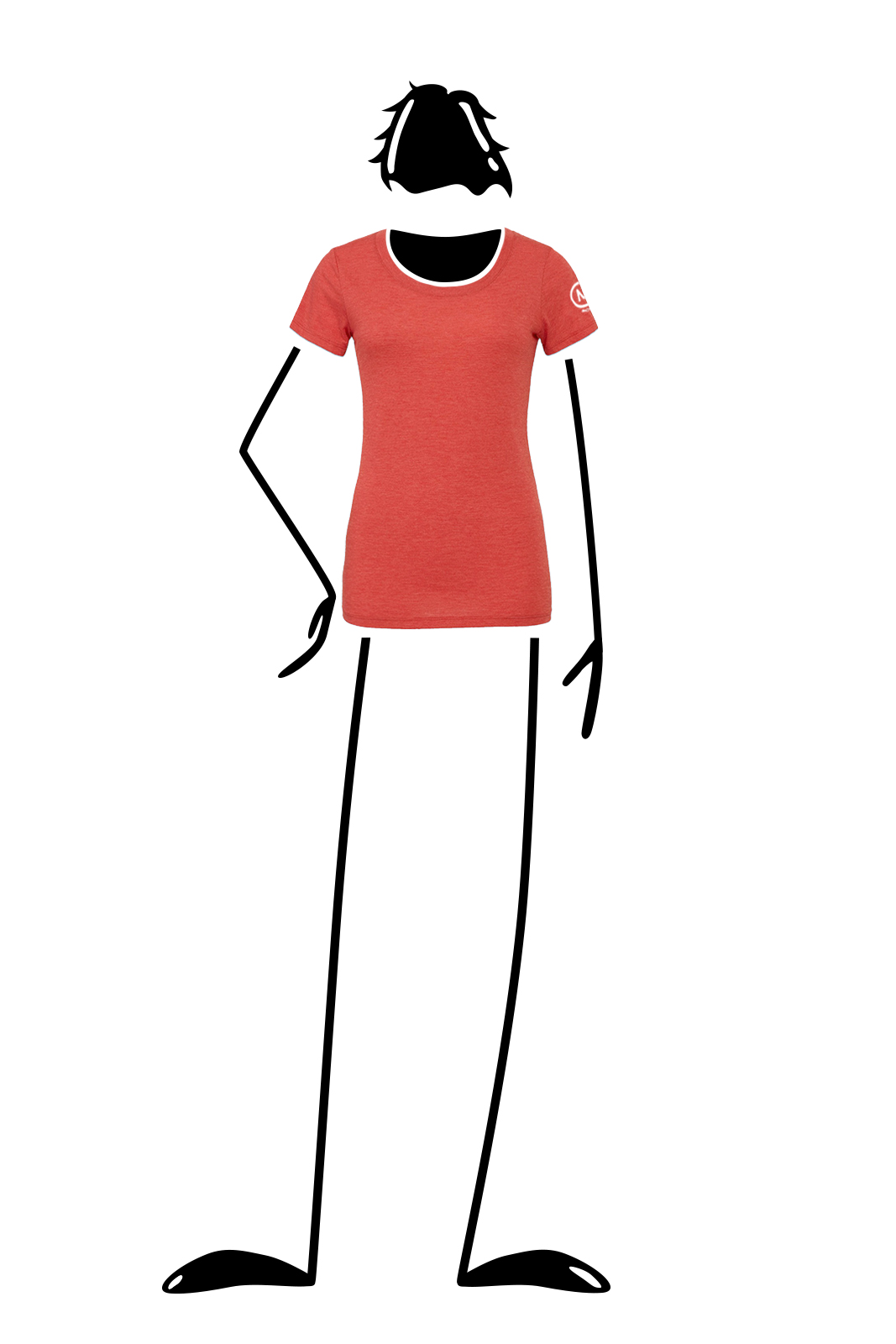 t-shirt women red SHARON TEC Monvic