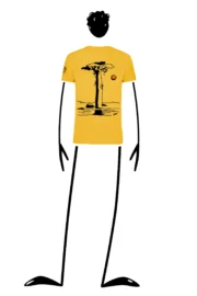 Men's climbing t-shirt - yellow organic cotton - "Baobab" - HASH ORGANIC MONVIC