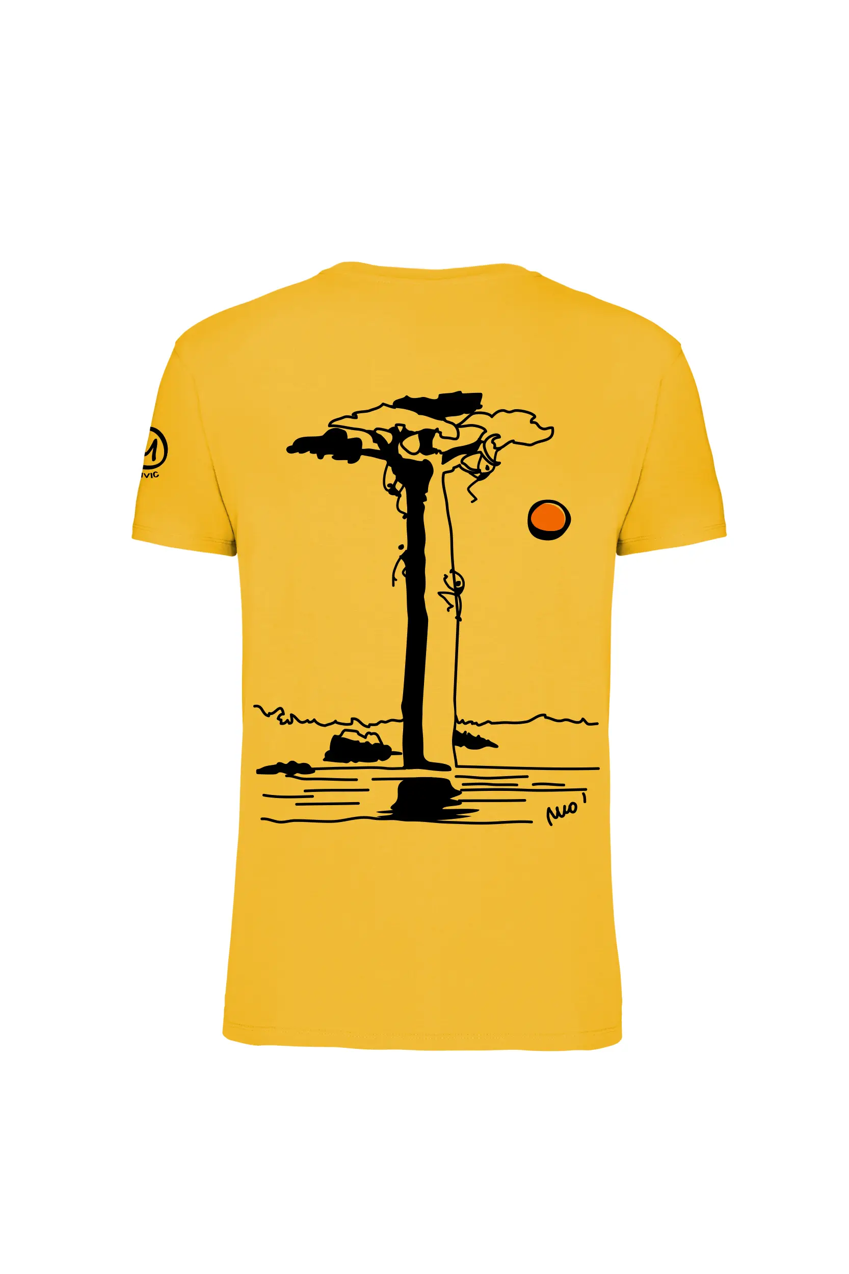 T-shirt d'escalade homme - coton bio jaune - "Baobab" - HASH ORGANIC MONVIC