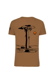 Men's climbing t-shirt - brown organic cotton - "Baobab" - HASH ORGANIC MONVIC