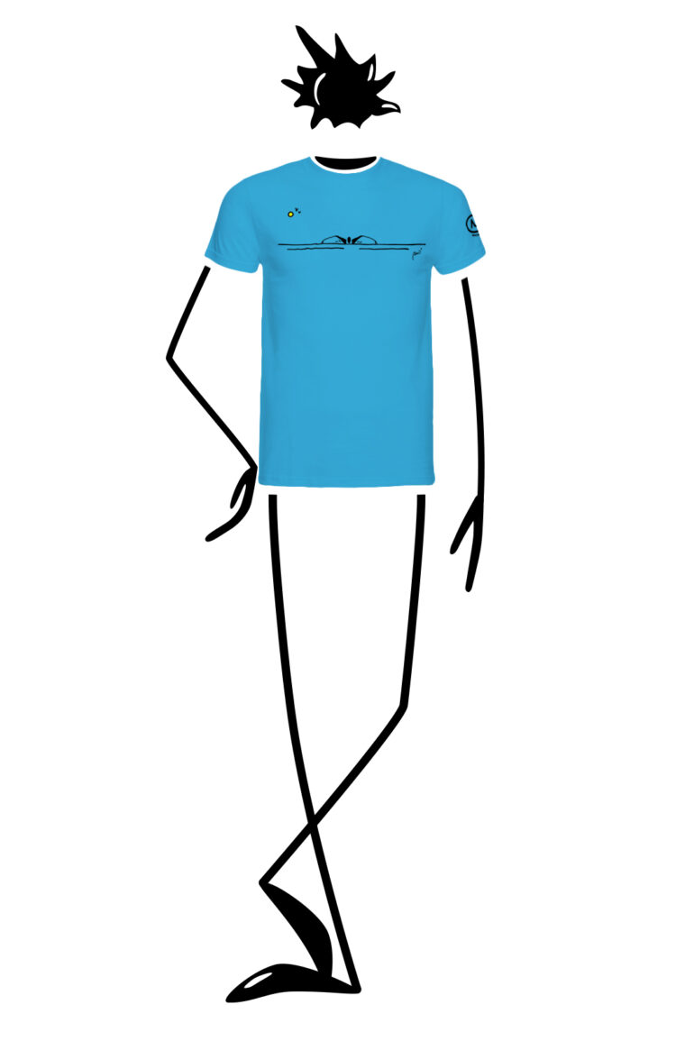 t-shirt uomo azzurra HASH Monvic nuoto
