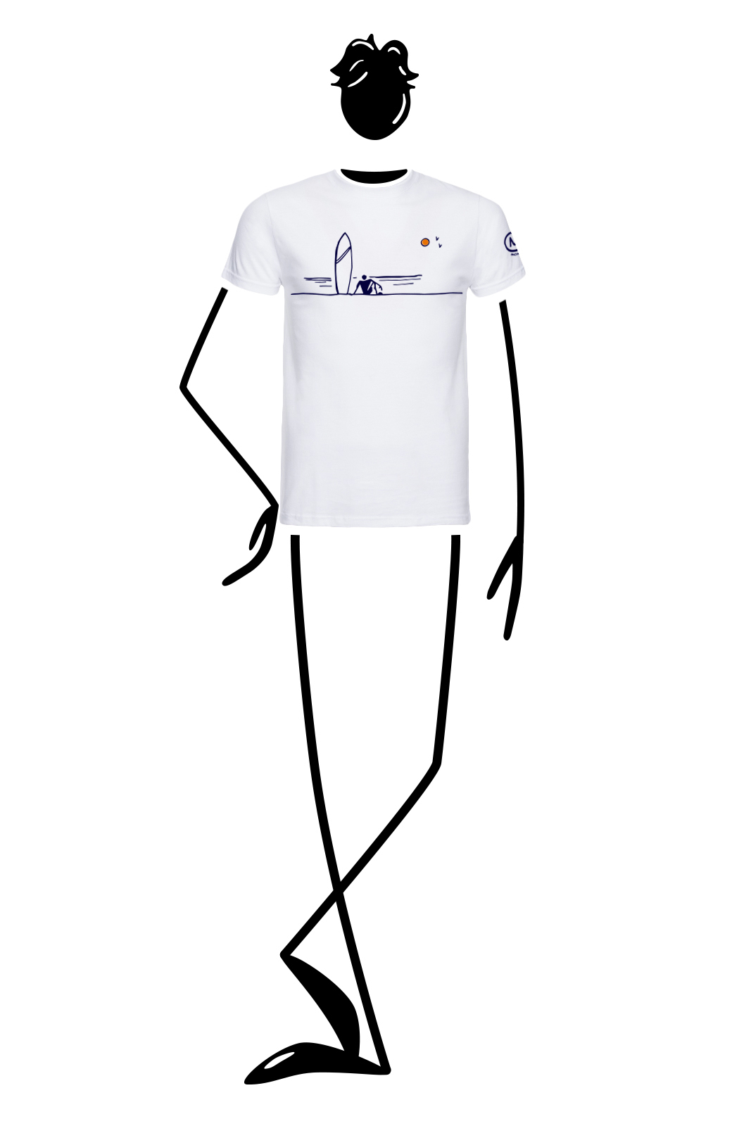 t-shirt homme blanc HASH Monvic surf