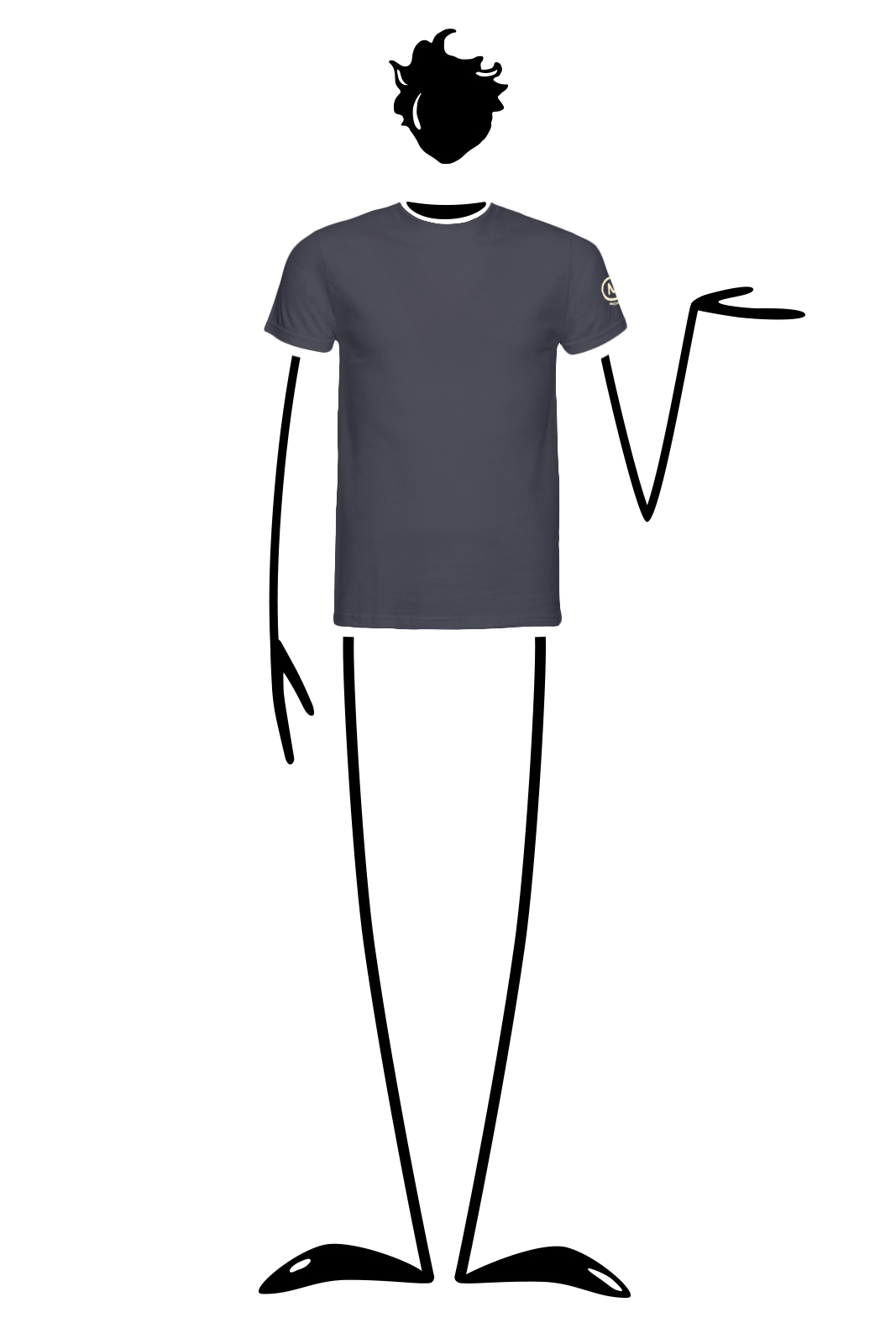 T-shirt homme en coton bio gris carbone HASH ORGANIC Monvic