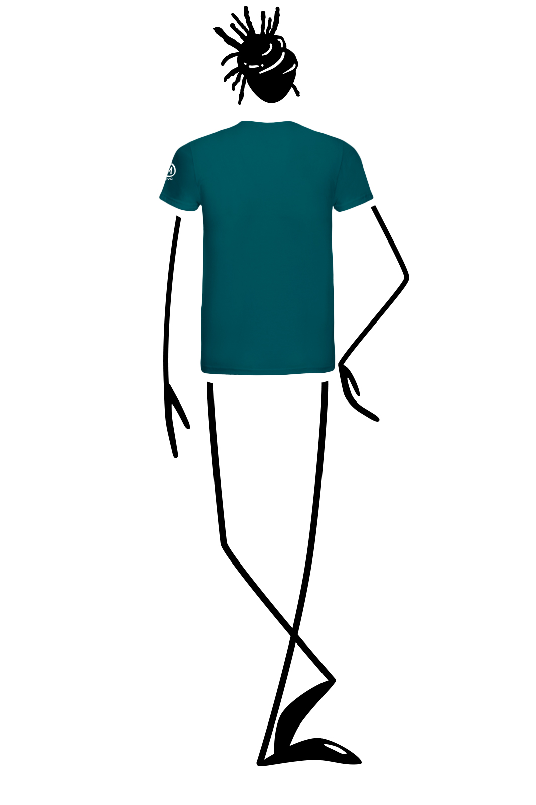 t-shirt uomo petrolio HASH ORGANIC Monvic surf