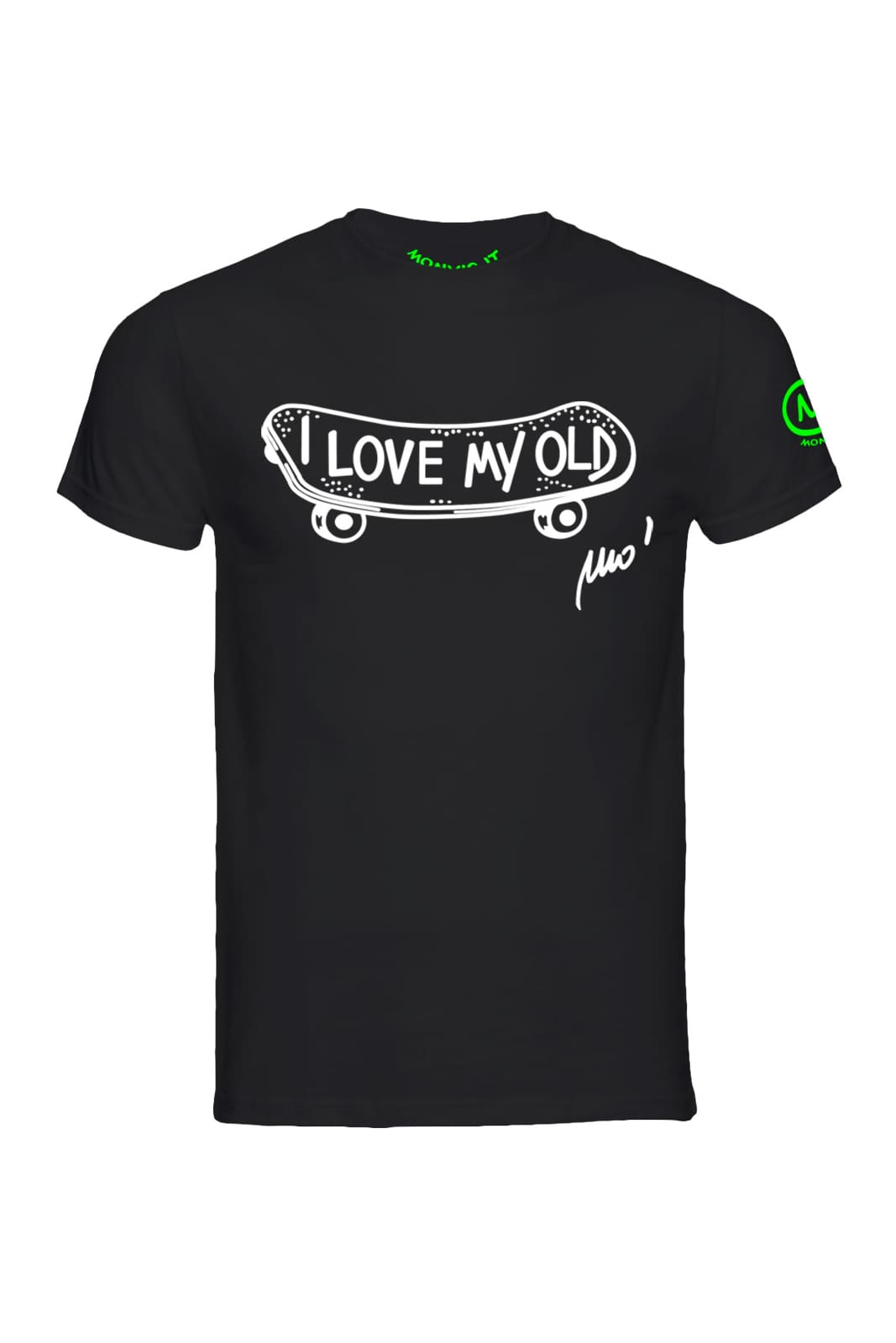 T-shirt-uomo-Skate-I-love-my-old-HASH-Monvic-black-fronte T-shirt uomo skate "I love my old" HASH - immagine 1